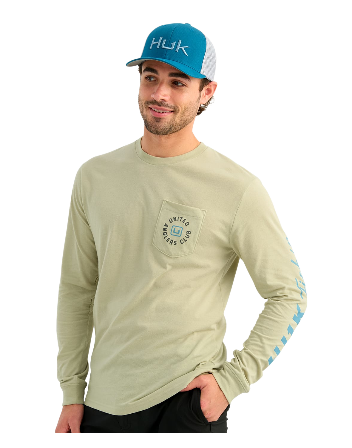 Huk Huk United Anglers Long Sleeve Pocket T-Shirt - Spanish Moss - $35.00 at Cabela's Program