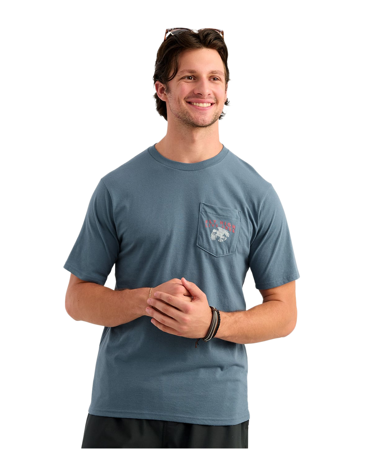 Huk Huk Bass Eagle Short-Sleeve Pocket T-Shirt - Stormy Blue - $30.00 at Cabela's Program