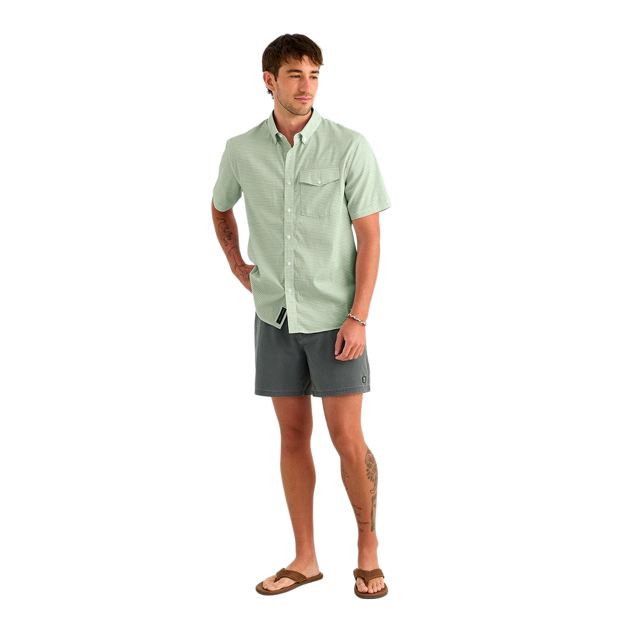 Huk Huk Chatham Striped Short-Sleeve Shirt - Seagrass - $65.00 at Cabela's Program