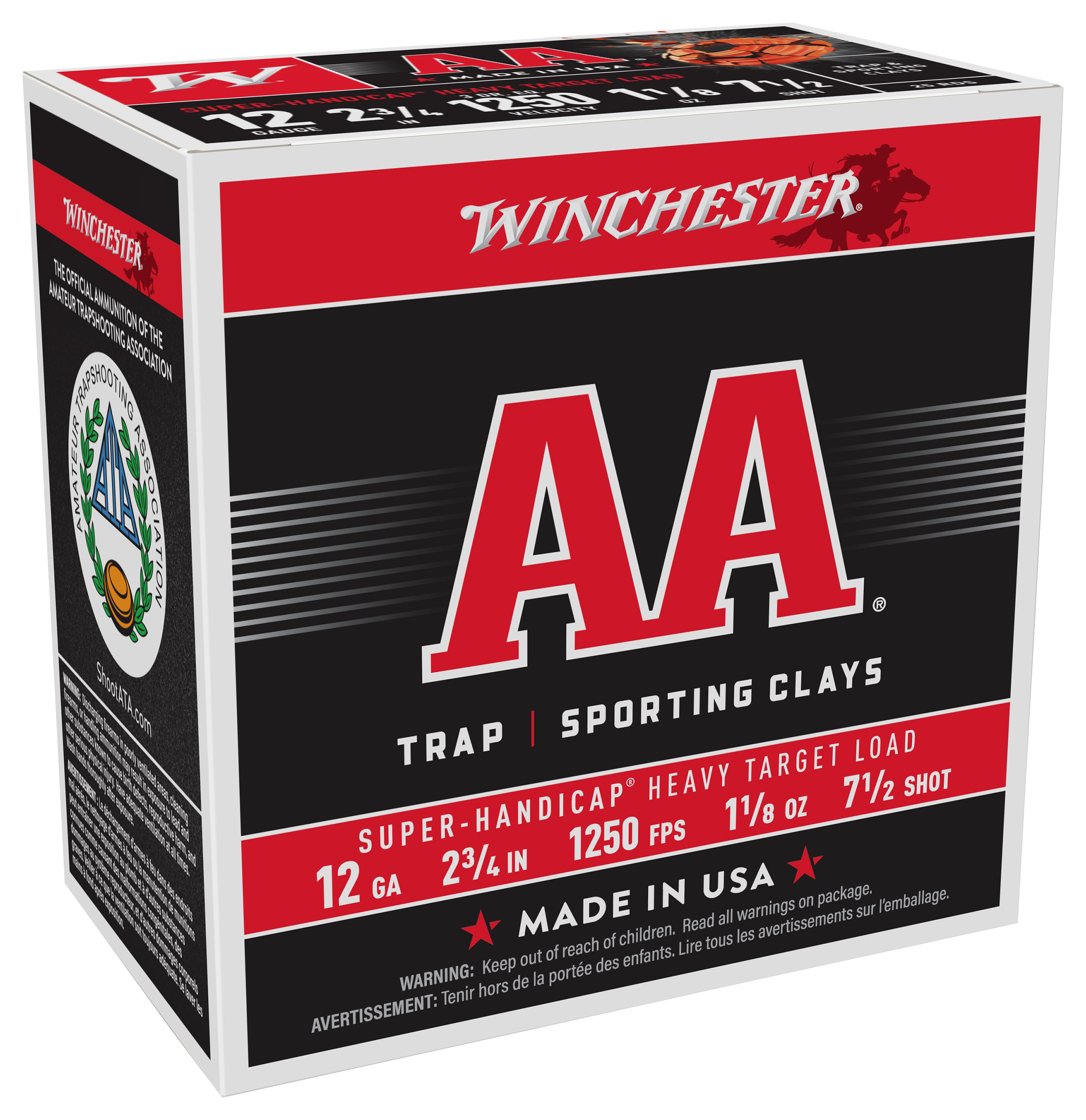 Winchester AA Super-Handicap Target Load Shotshells - 7.5 Shot - 250 rounds - Winchester