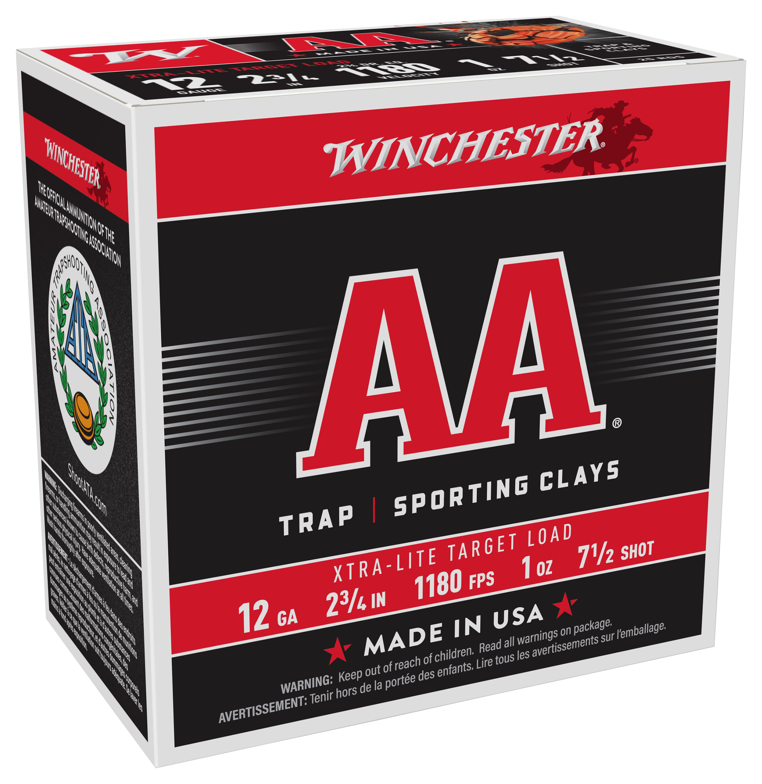 Winchester AA X-tra Light Target Load Shotshells - 12 Gauge - #7.5 Shot - 250 Rounds - Winchester