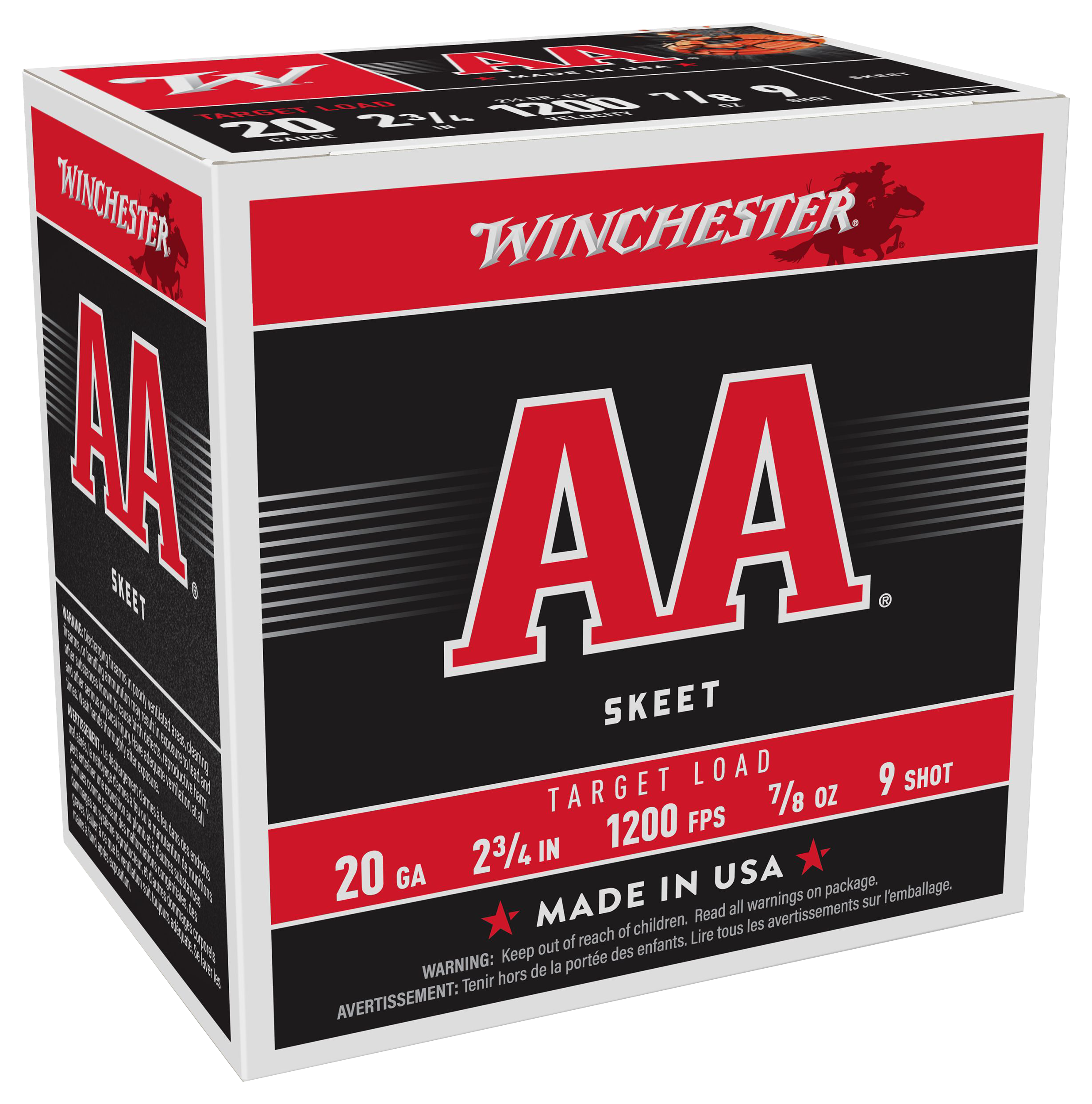 Winchester AA Target Loads Shotshells - 20 Gauge - 7/8 oz. - 9 Shot - 250 rouds - Winchester