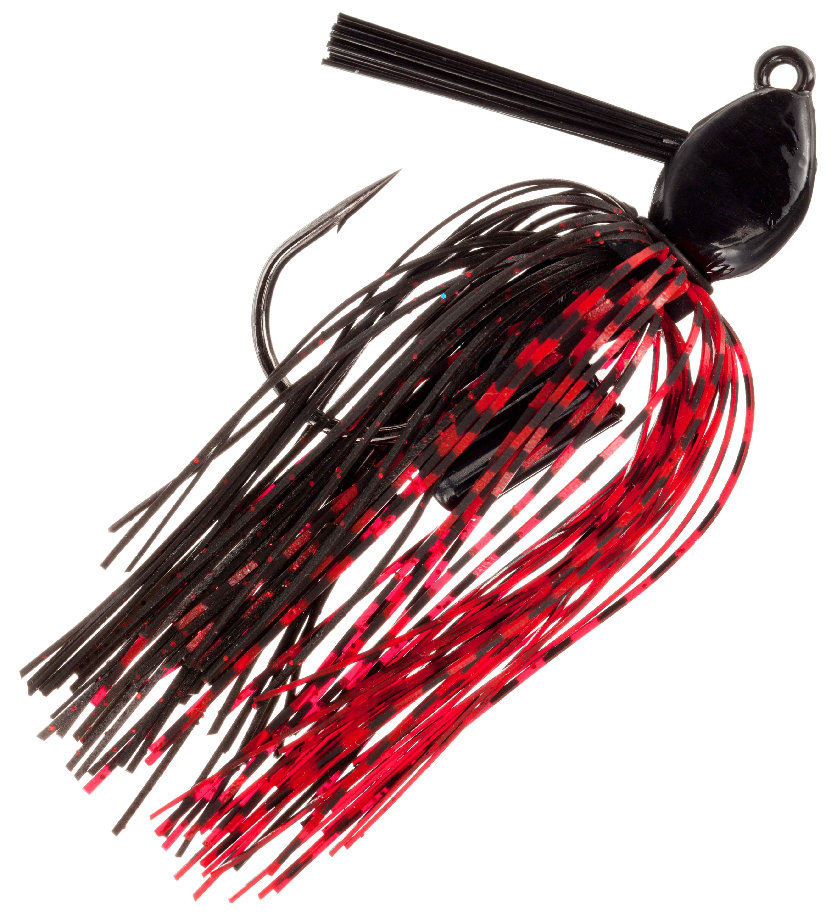 Image of Bass Pro Shops Enticer Pro Series Rattling Jig - 1/4 oz - Black/Red Scale