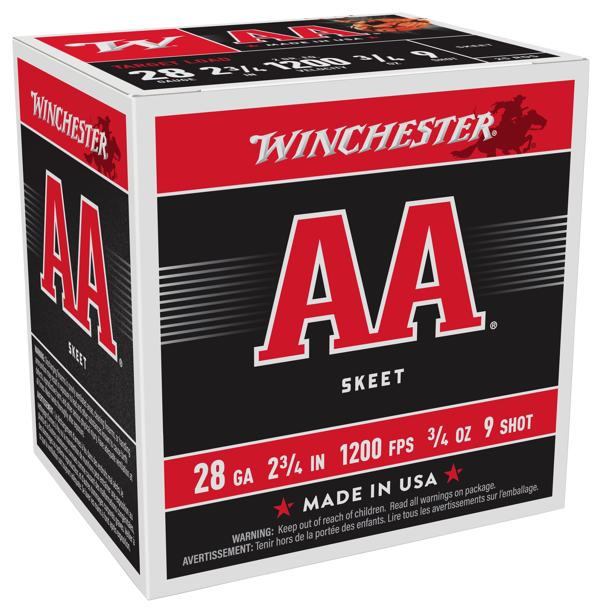 Winchester AA Target Loads Shotshells - 28 Gauge - 3/4 oz. - 250 rounds - Winchester