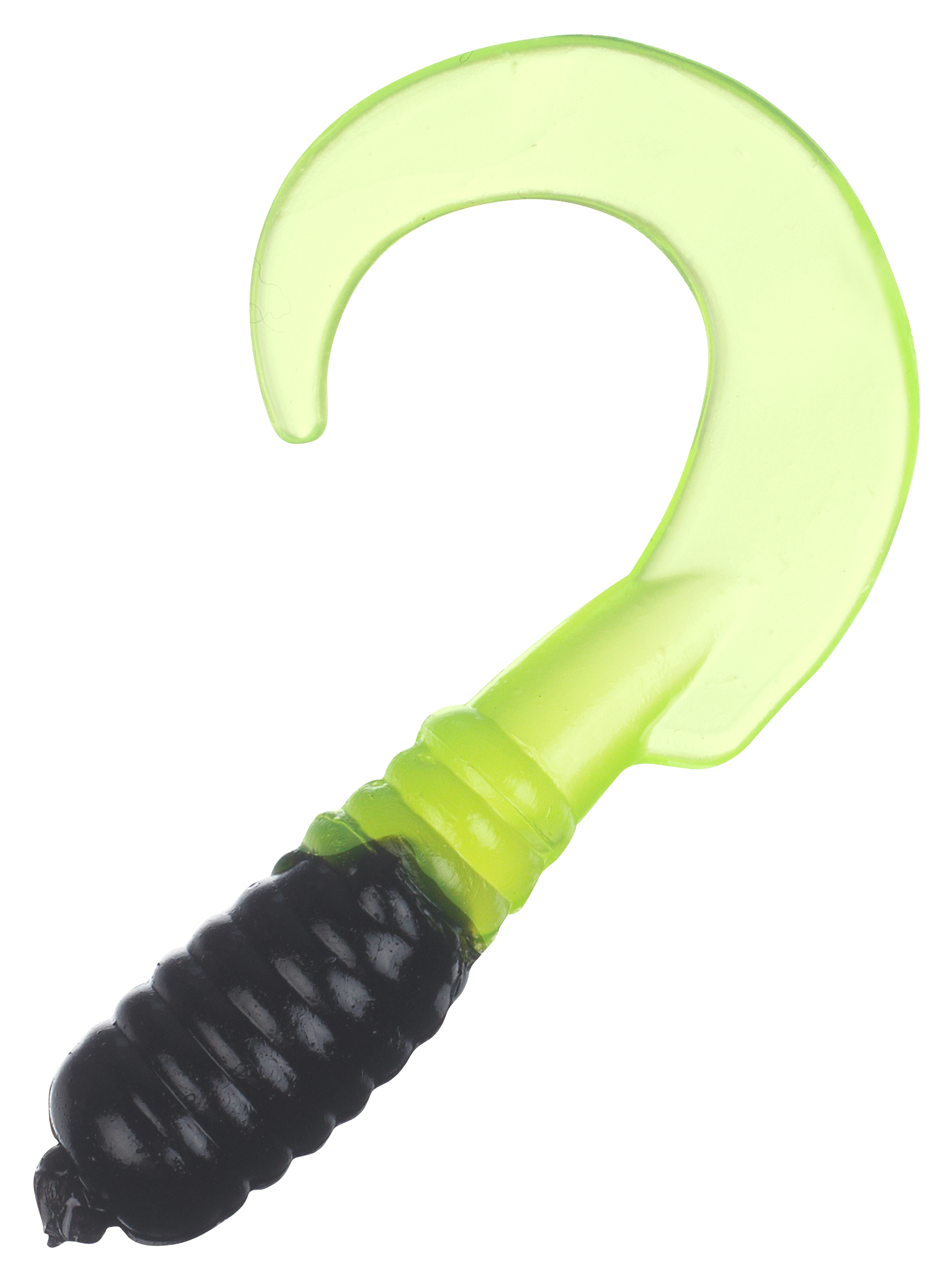 Image of Bass Pro Shops Squirmin' Grub - 3″ - Black/Chartreuse