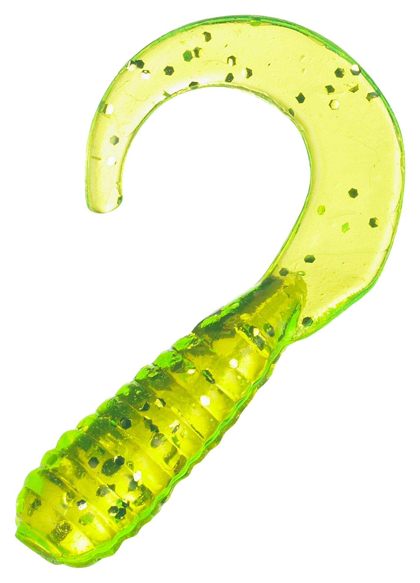 Image of Bass Pro Shops Squirmin' Grub - 4″ - Chartreuse Metalflake