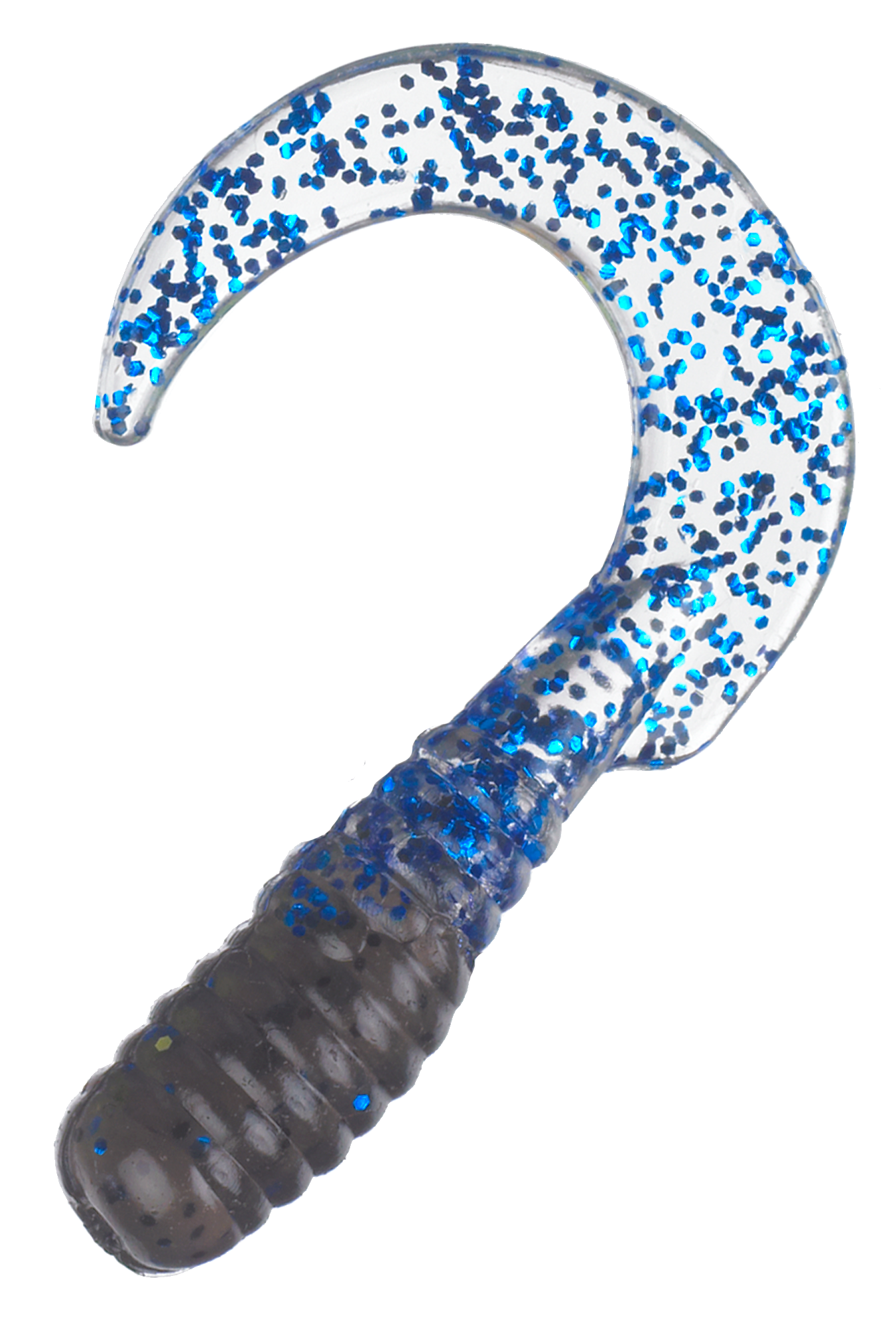 Image of Bass Pro Shops Crappie Maxx Squirmin' Grub Heavy Glitter - 2″ - Smoke Silver/Red Metalflake