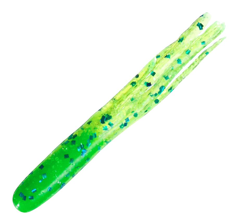 Image of Bass Pro Shops Crappie Maxx 2' Squirmin' Squirt - Lime Green Core Chartreuse