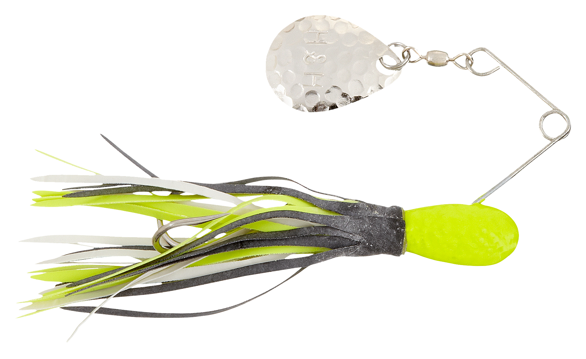 Image of H&ampH Lures Original Spinnerbait - Single Blade - Chartreuse Black/Chartreuse/White