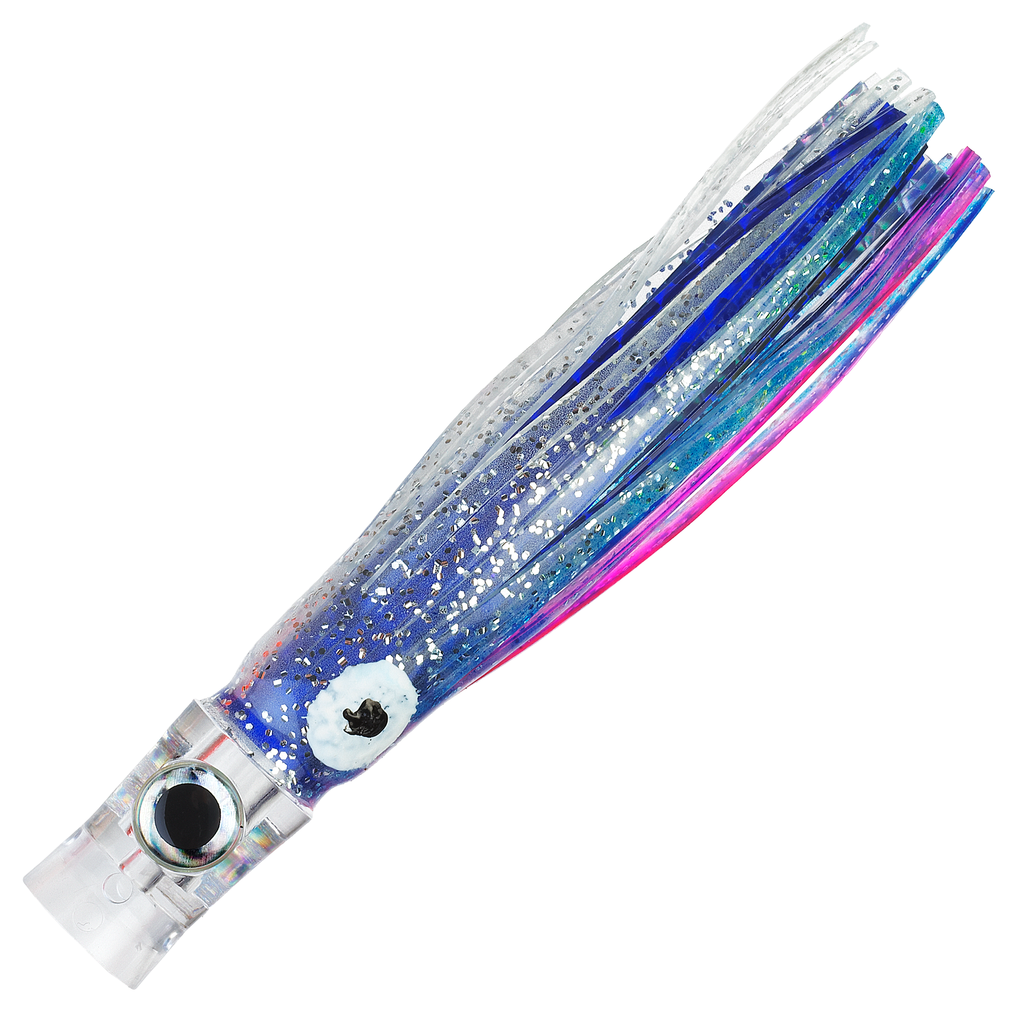 Image of C &H Lures Stubby Bubbler Saltwater Lure - 5″ - Silver/Blue Mylar