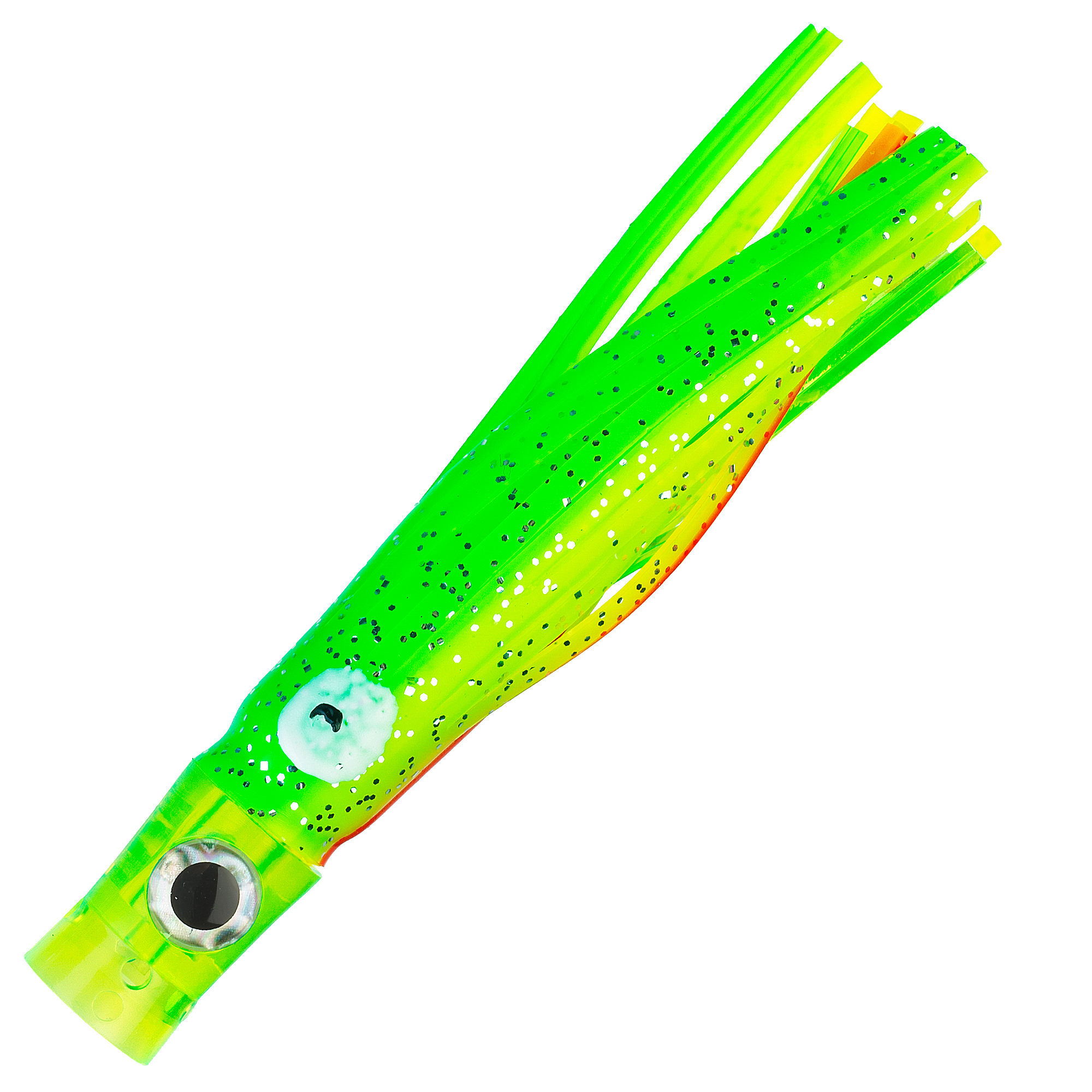 Image of C &H Lures Stubby Bubbler Saltwater Lure - 5″ - Green/Chartreuse/Green Mylar