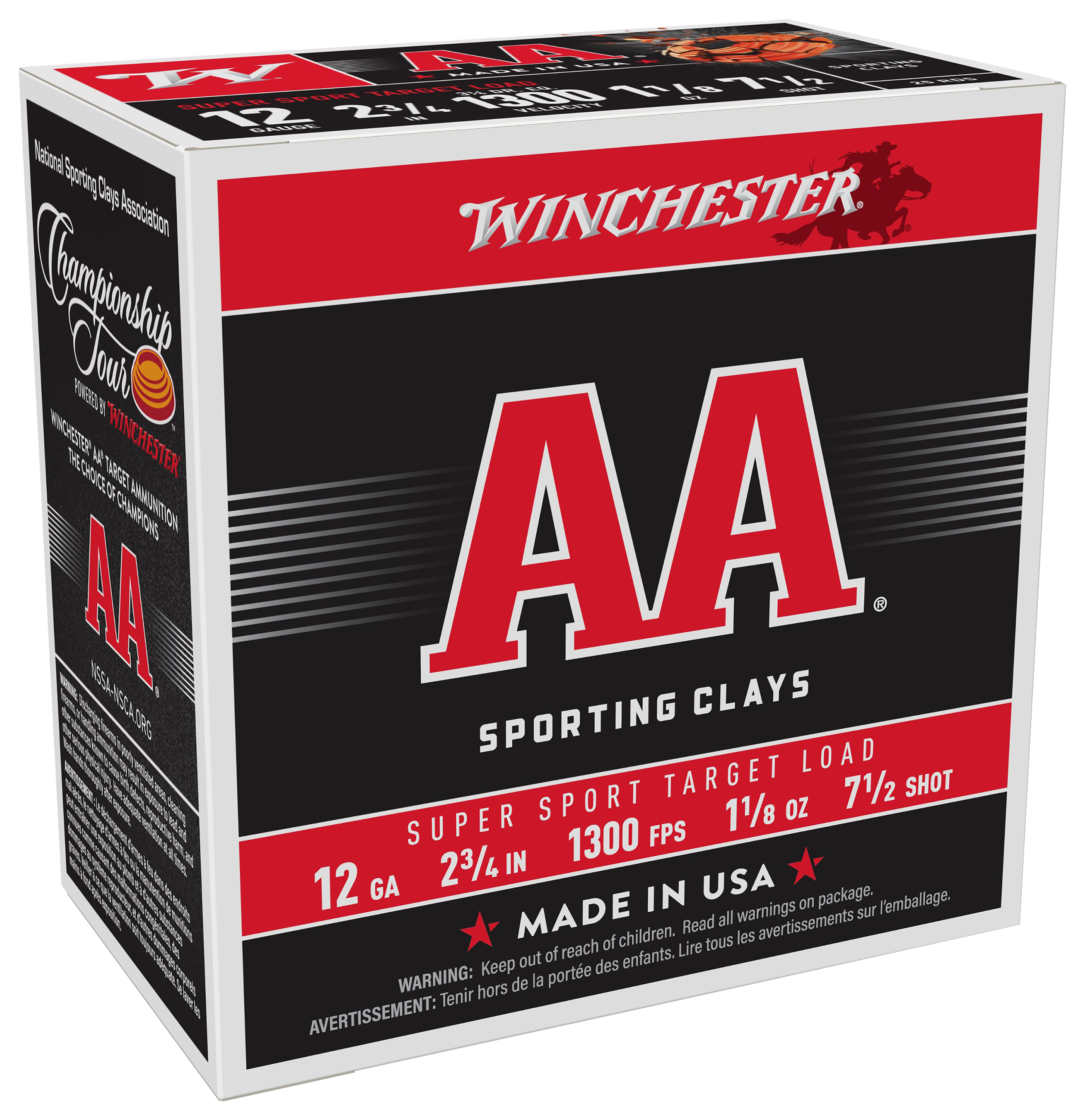 Winchester AA Supersport Sporting Clays Shotshells - 12 Gauge - #7.5 Shot - 250 Rounds - Winchester