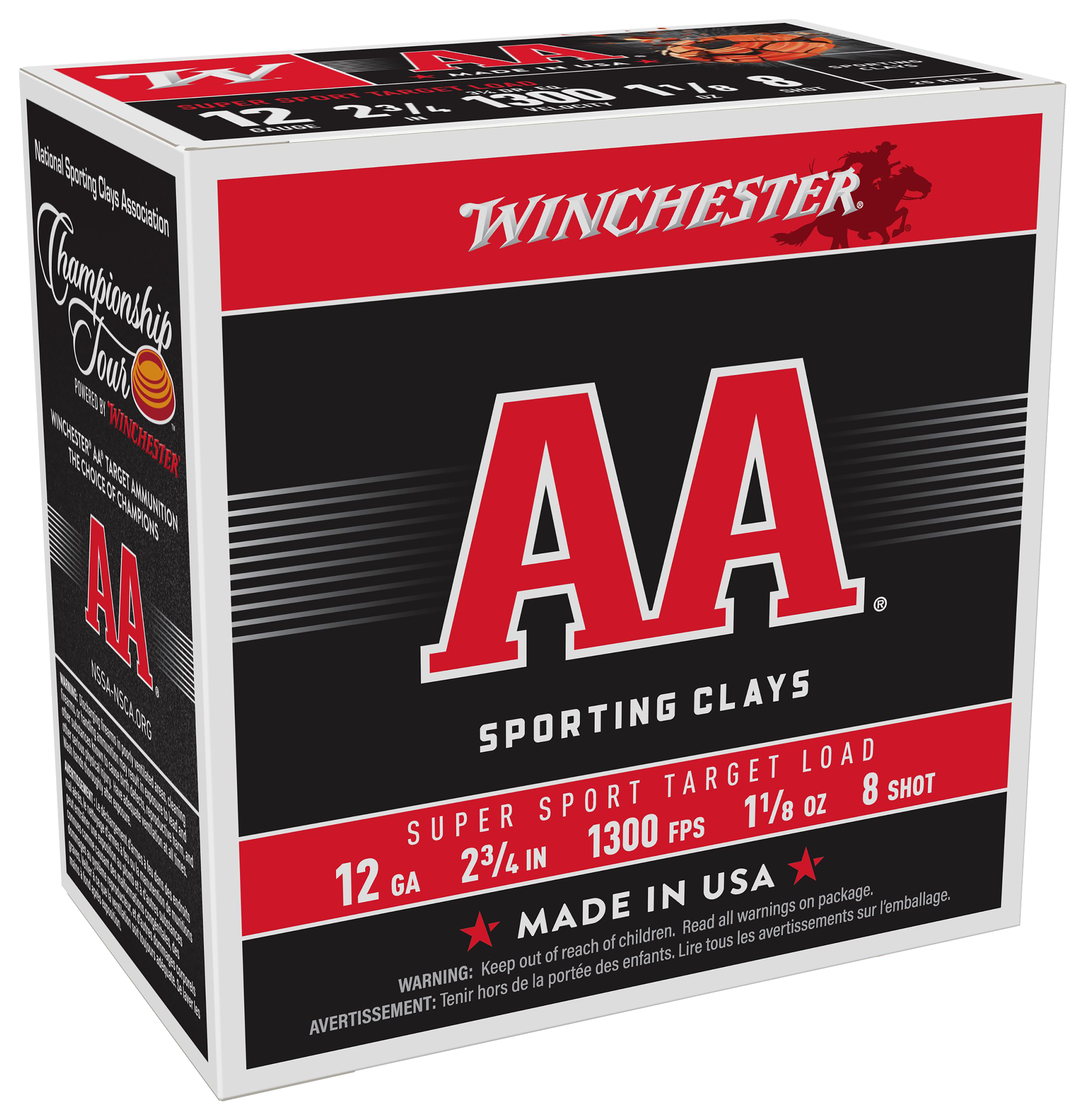 Winchester AA Supersport Sporting Clays Shotshells - 12 Gauge - #8 Shot - 250 Rounds - Winchester