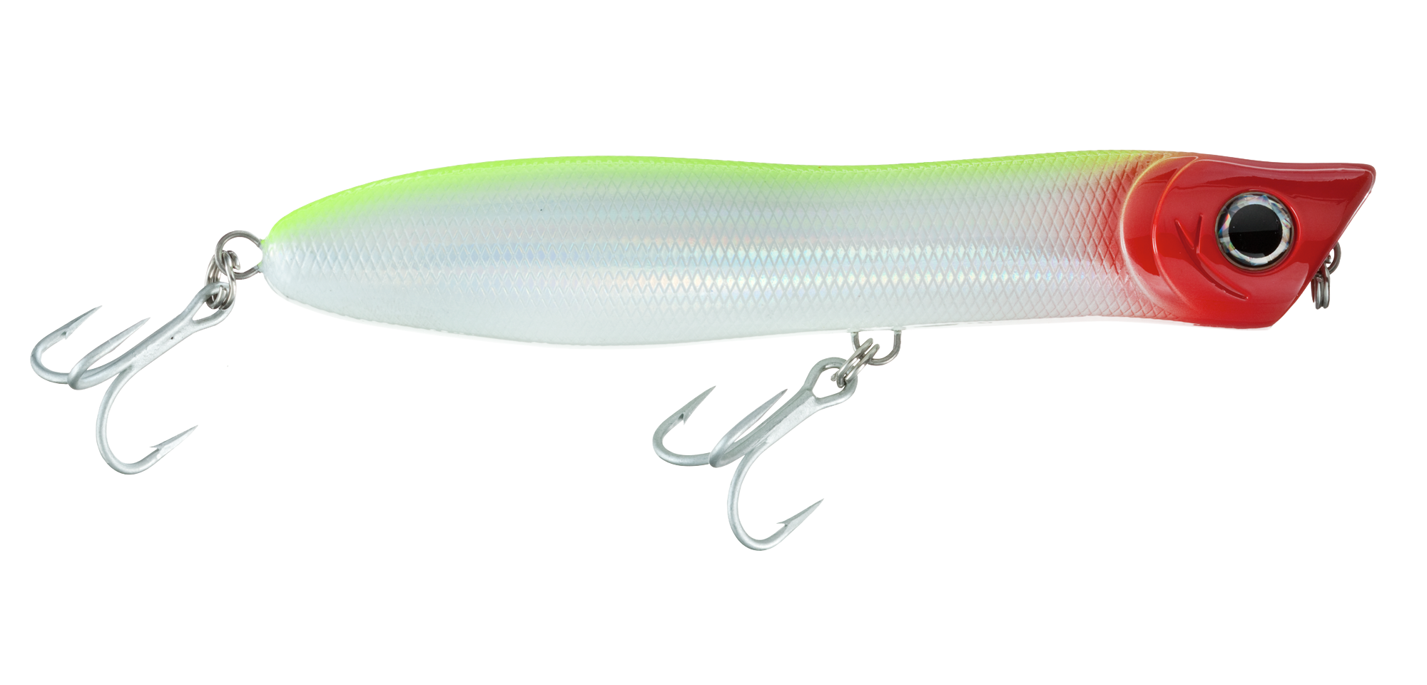 Image of Offshore Angler Lazer Eye Saltwater Series - Lazer Eye Popper - 5.25″ - Red/Chartreuse