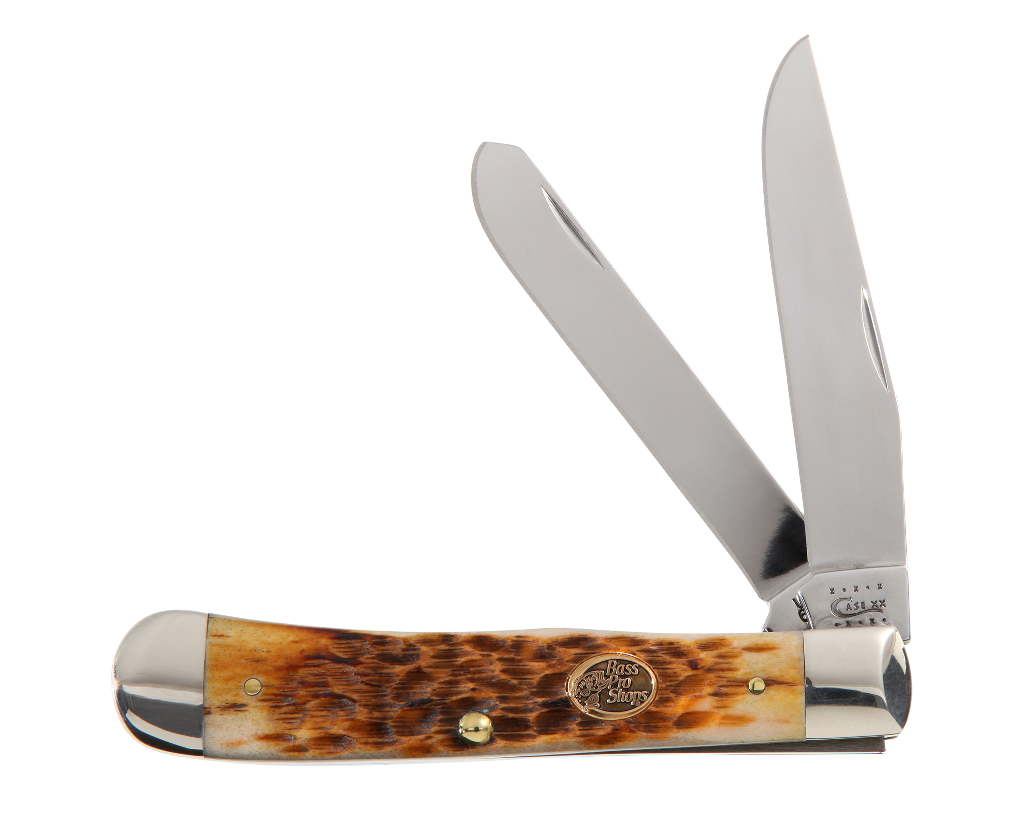 Case Burnt Amber Bone Pocket Knife - Trapper - Case