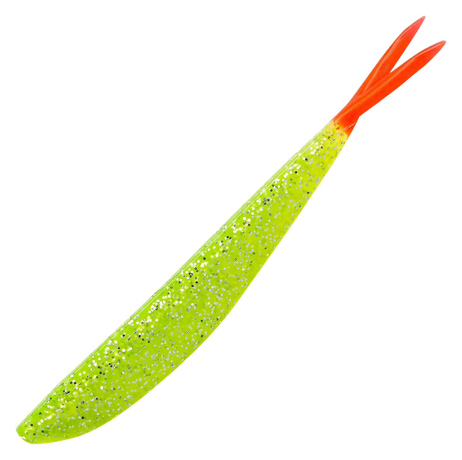 Image of Lunker City Fin-S Fish - 4″ - Chartreuse Flake/Fire Tail