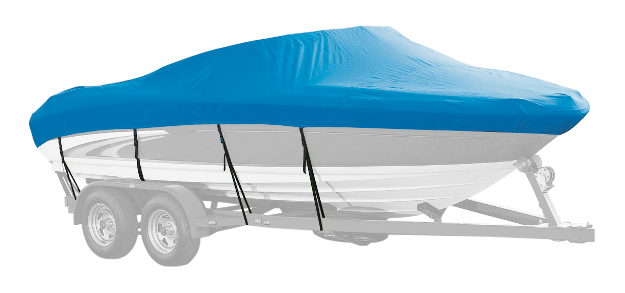 Image of Westland Select Fit Boat Cover for V-Hull Runabout with Outboard - Sharkskin Blue - 15'6″-16'5″