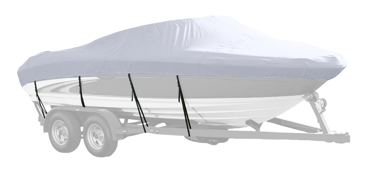 Image of Westland Semi-Custom Boat Cover for Tri-Hull Outboard Boats - Arctic Silver - 15'6″-17'5″