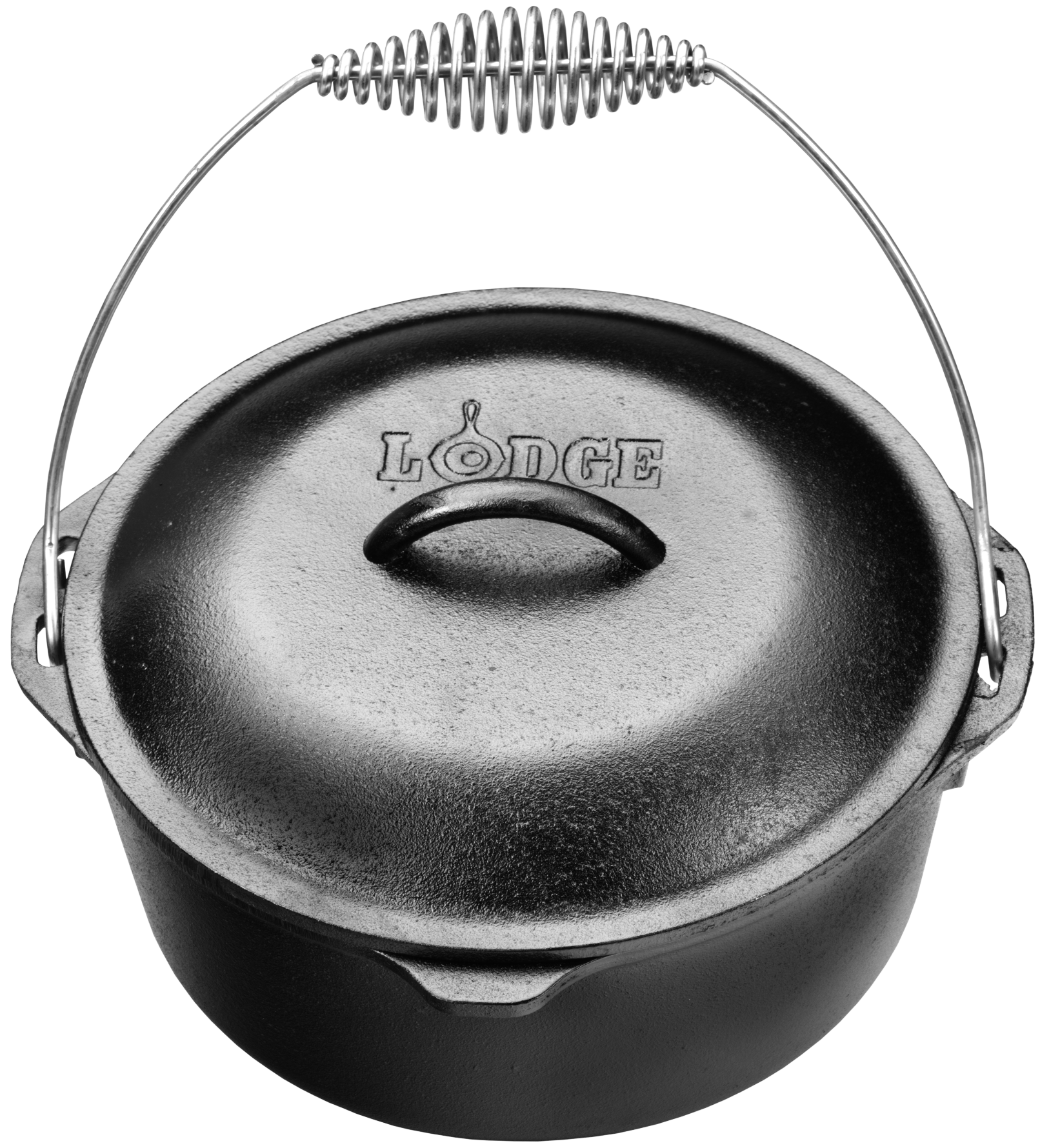 Lodge Cast-Iron Dutch Oven with Spiral Bail and Iron Lid - Lodge