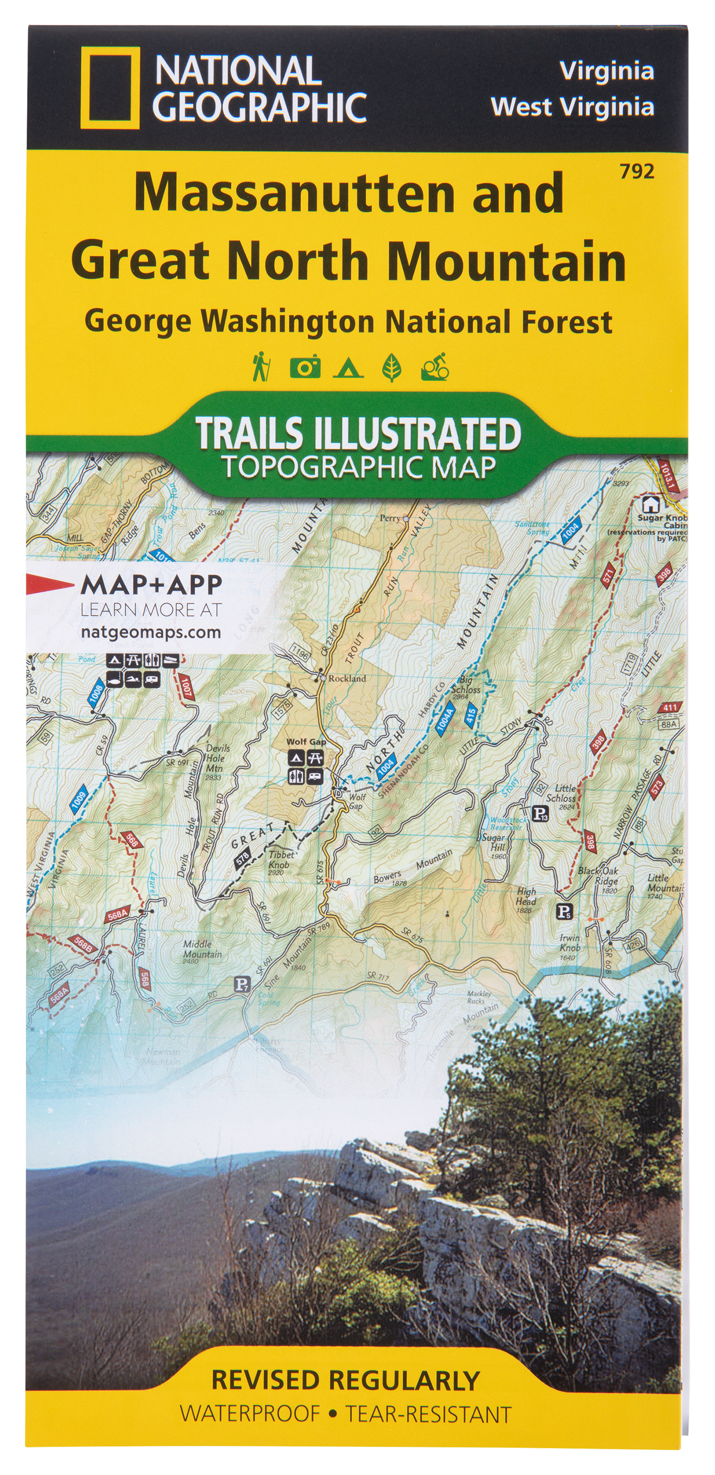 National Geographic National Forests Trails Illustrated Topographic Map Series - VA - Massanutten &Great North Mountain - East - National Geographic