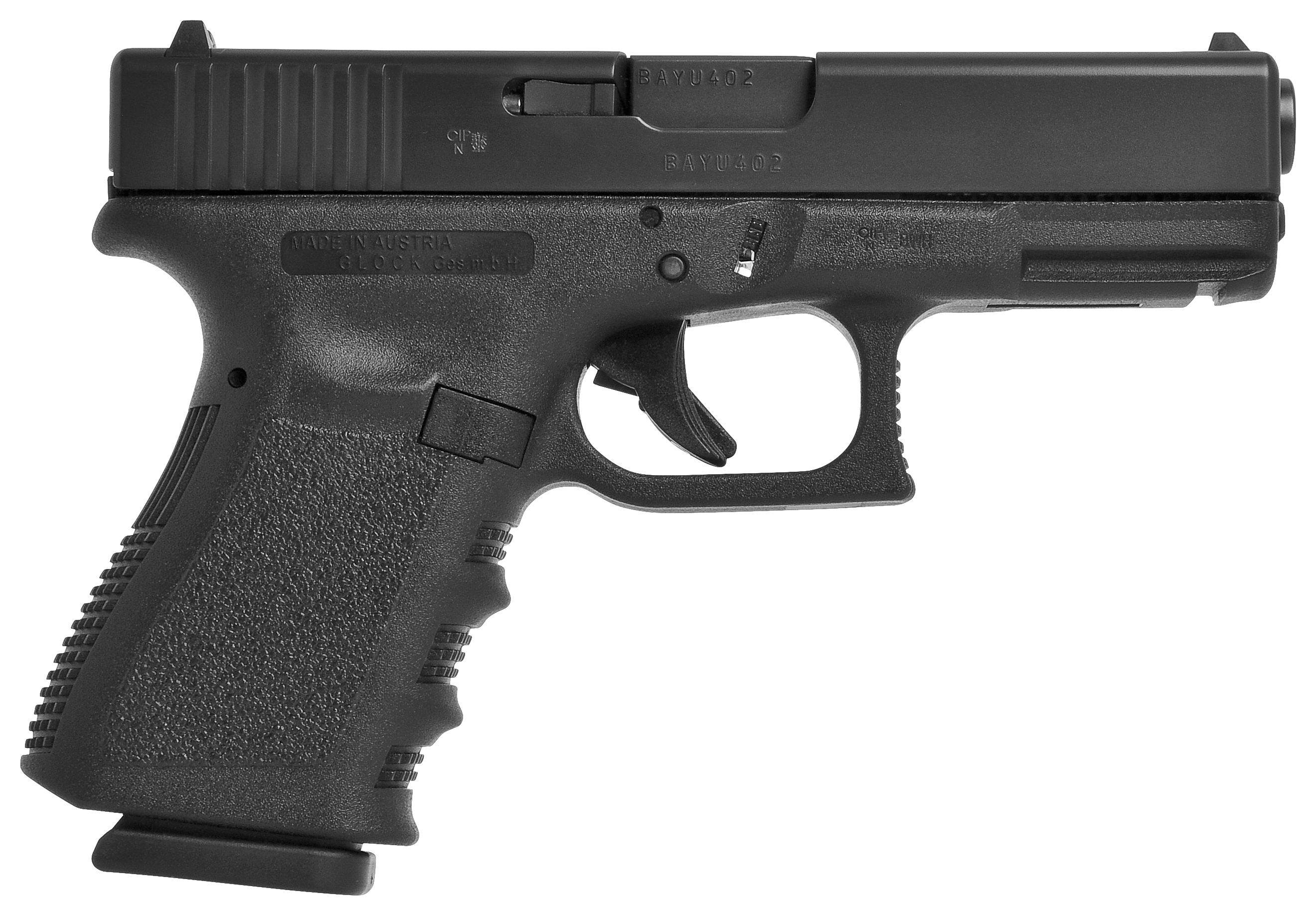 GLOCK G19 Gen 3 SemiAuto Pistol  9mm  Black  Black Polymer GripFrame  10  1