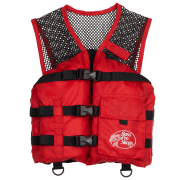 Bass Pro Shops Basic Mesh Fishing Life Jacket with Front Pocket for Kids - Red