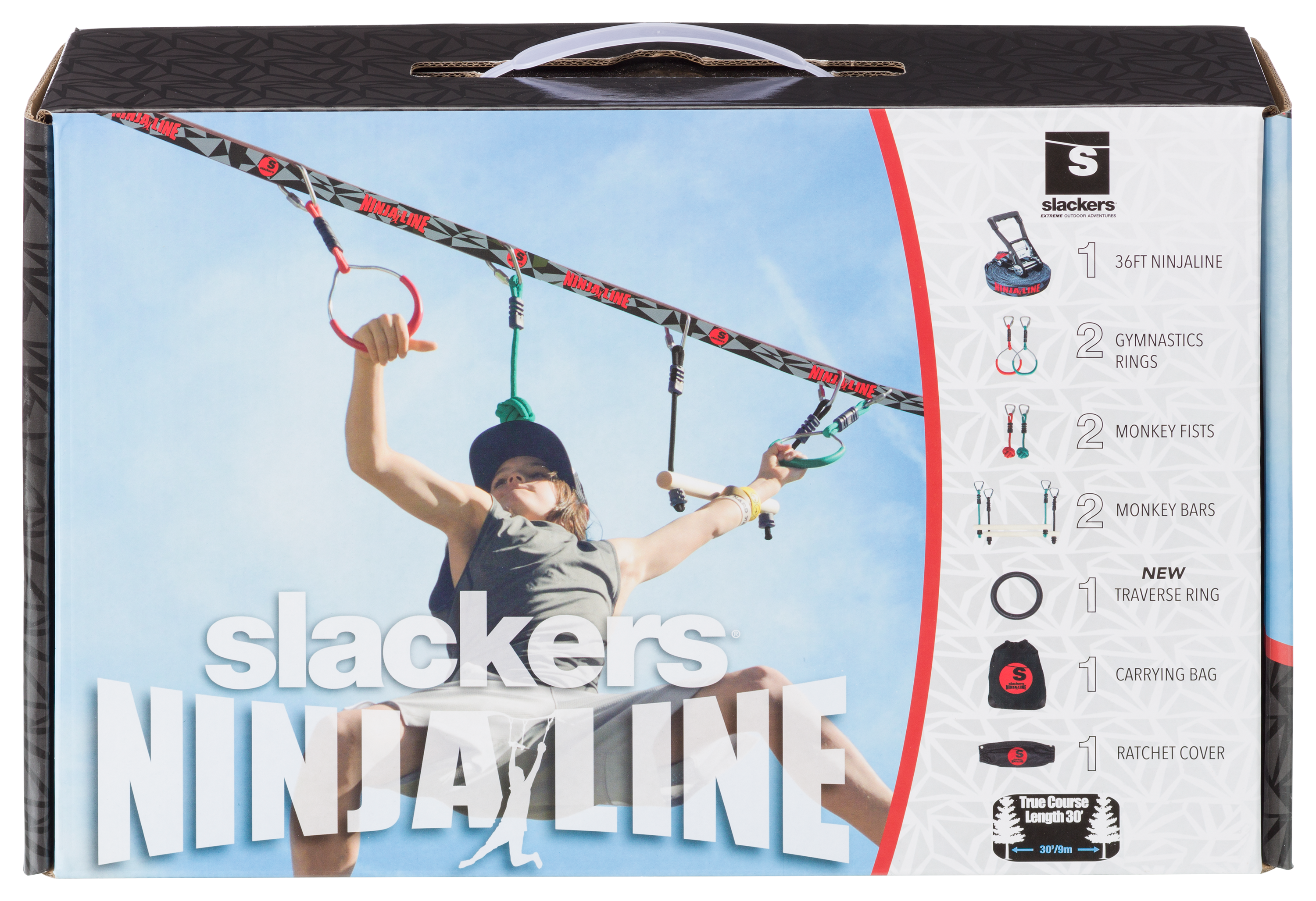 B4 Adventure Slackers Ninjaline 36 Backyard Outdoor Hanging Obstacle Intro Kit