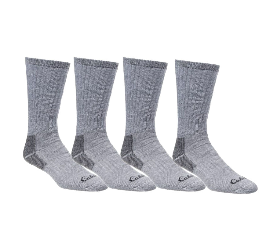 Cabela's Medium-Weight Wool Boot Socks for Men 4-Pair Pack