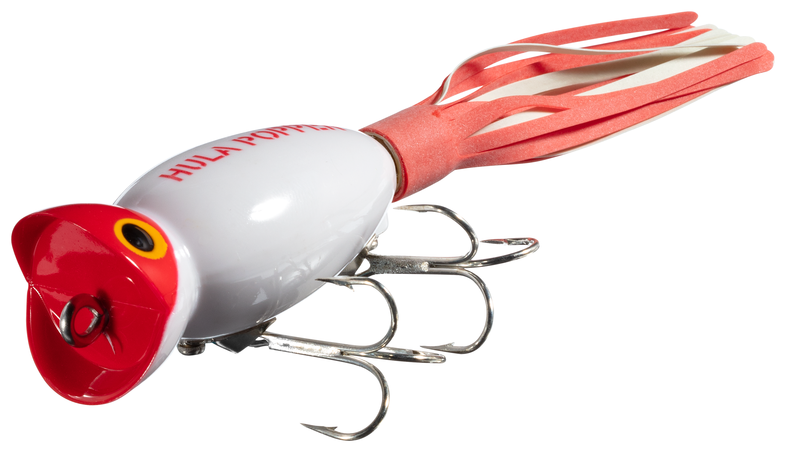 Arbogast Hula Popper - 2 - White Red Head
