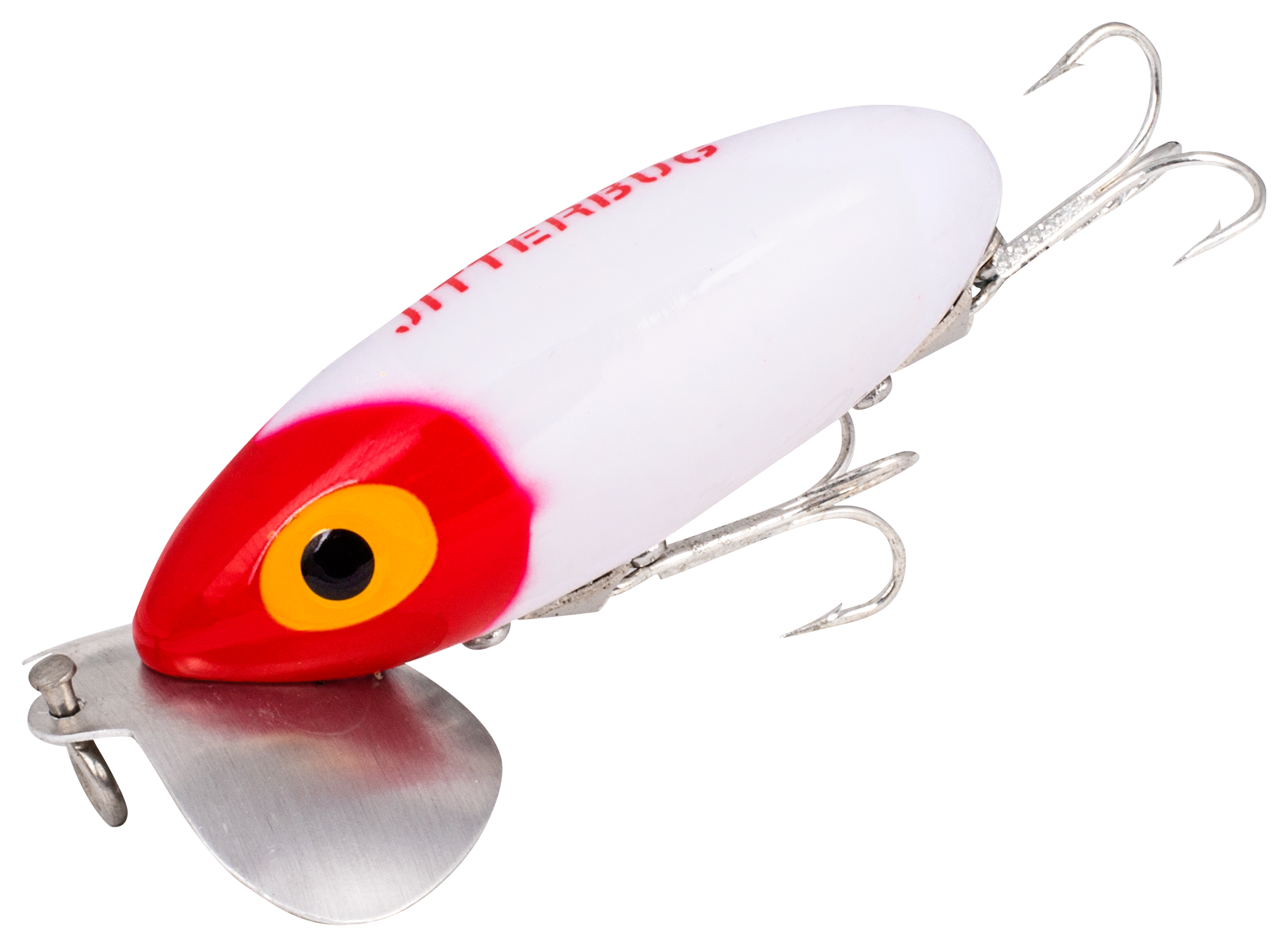 Arbogast Original Jitterbug - Model 650 - White/Red Head - 2-1/2