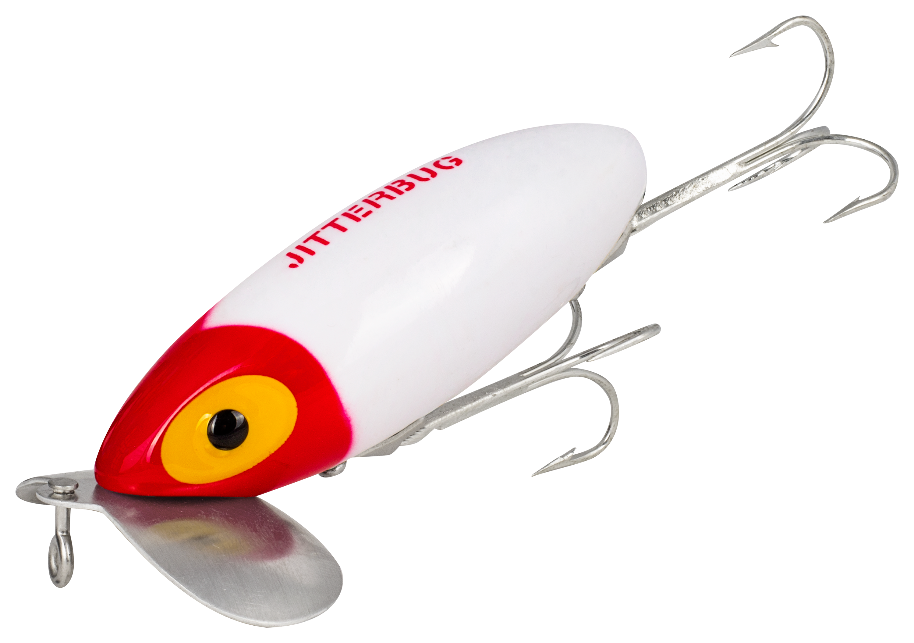 Arbogast Original Jitterbug - Model 650 - White/Red Head - 3