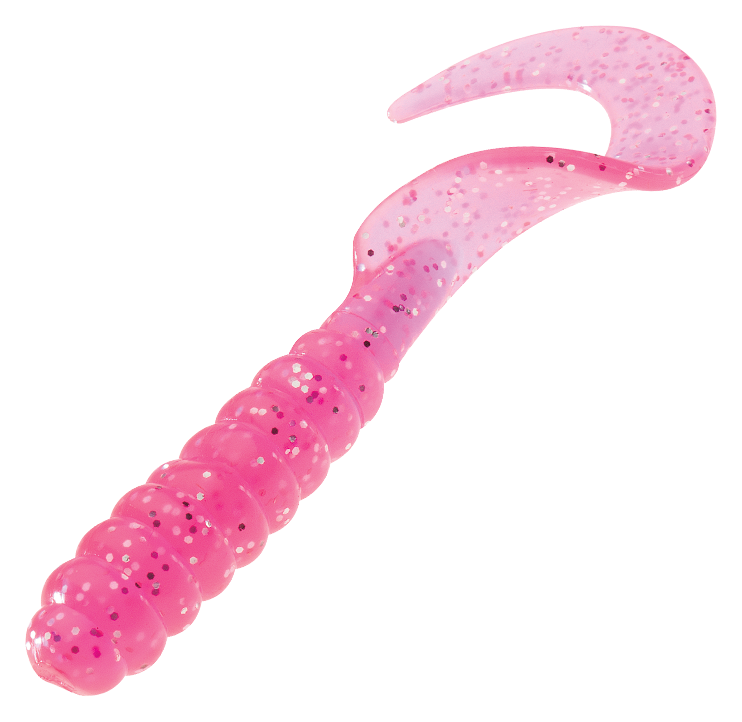 Cabelas Action Tail Grub - 3 - Pink/Silver Flake
