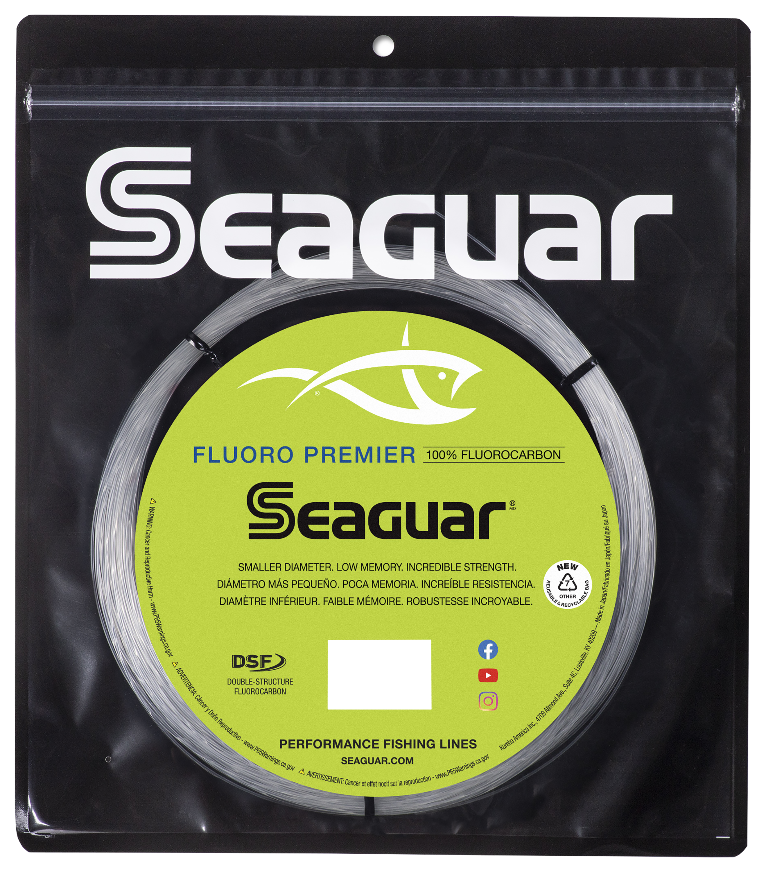 SEAGUAR Fluorocarbon Big Game Premier Leader Material, 130Lb