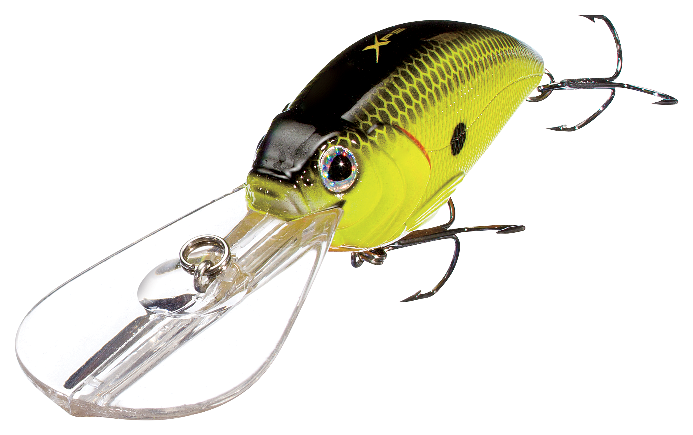 Bass Pro Shops XPS Lazer Eye Deep Diver Crankbait - Chartreuse Black Back