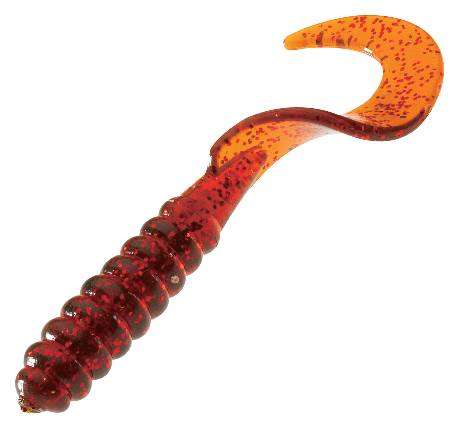 Cabelas Action Tail Grub - 3 - Motor Oil Red Flake