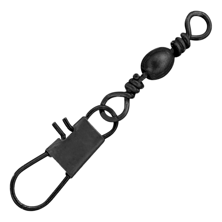 Bass Pro Shops Barrel Swivel with Interlock Snap - Black - #16