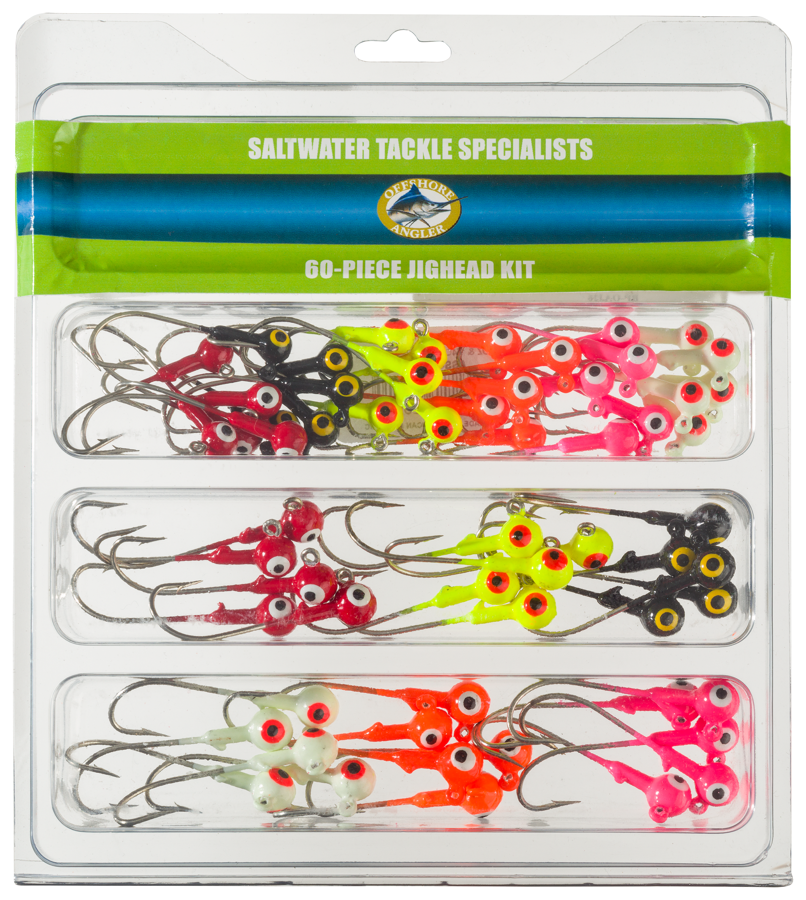 Offshore Angler 60-Piece Jighead Kit - Round - 1/8 &1/4 oz.