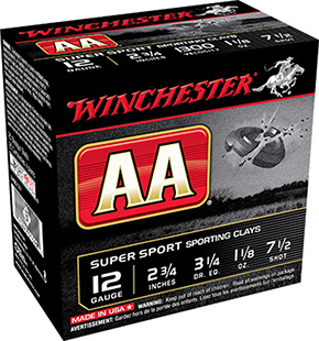 Winchester AA Supersport Sporting Clay Target Load Shotshells - .410 Bore - #8 Shot - 25 Rounds