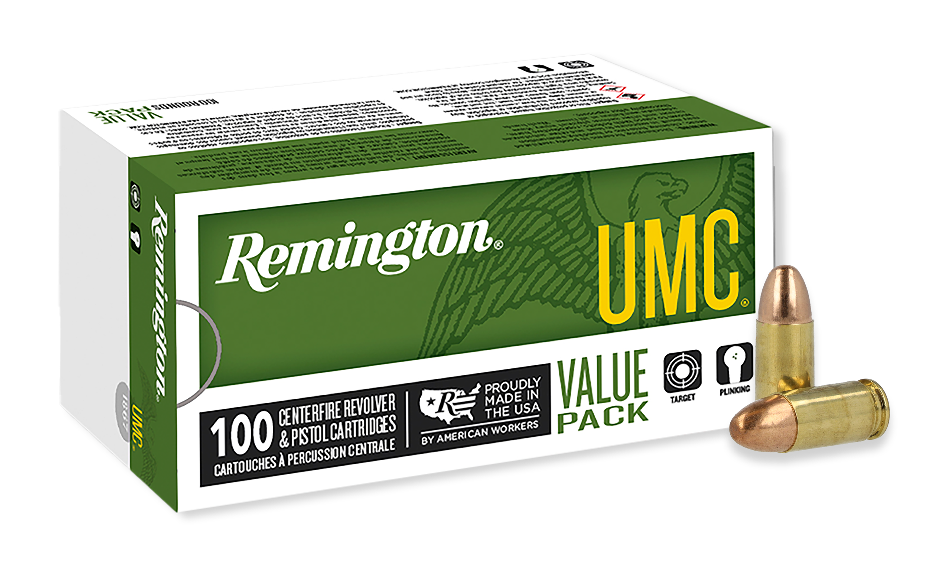 Remington UMC 9mm Luger 115 Grain FMJ Handgun Ammo - 100 Rounds