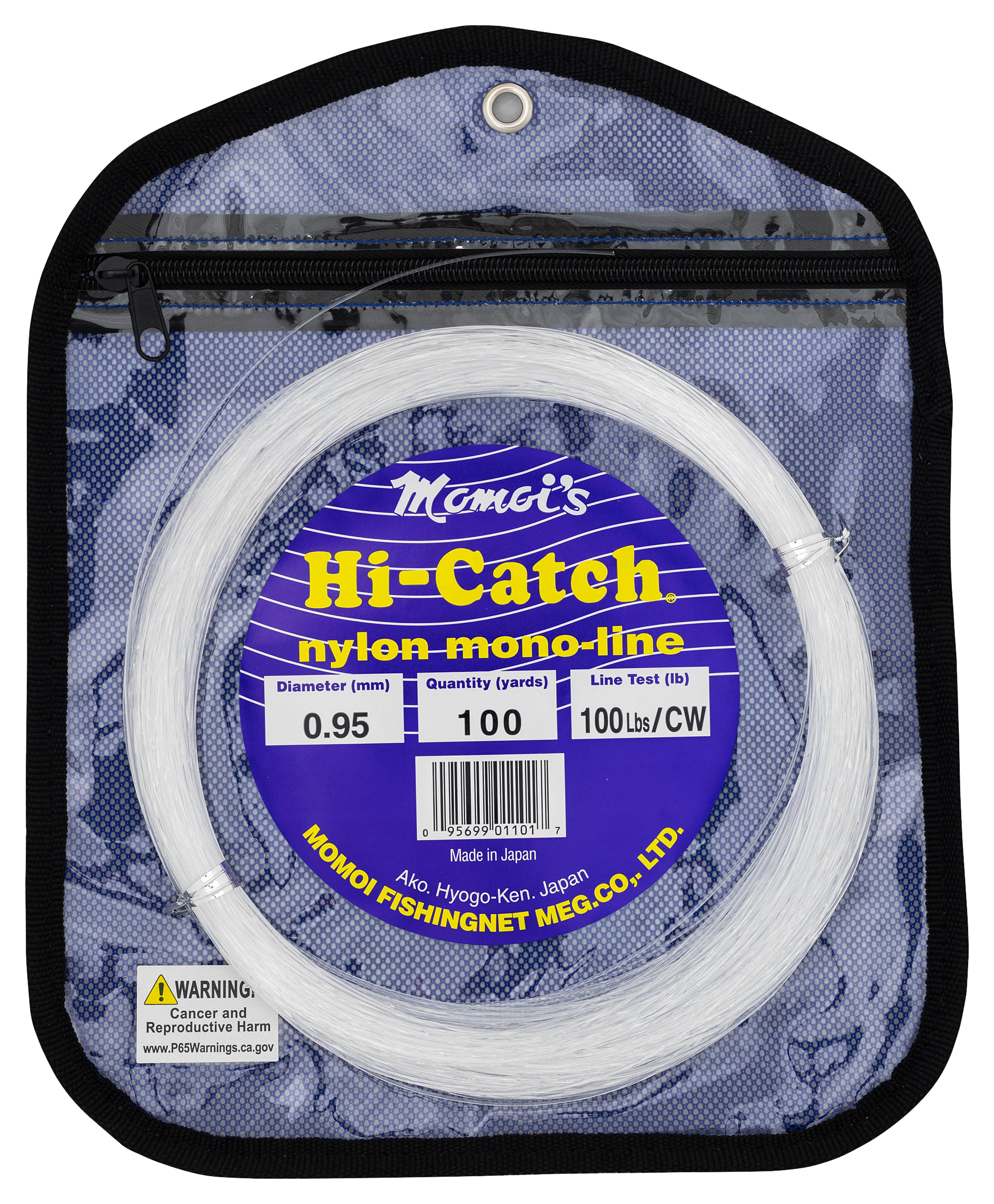 Momoi's Hi-Catch Nylon Leader Coils - 100-Yard - Clear - 150 lb