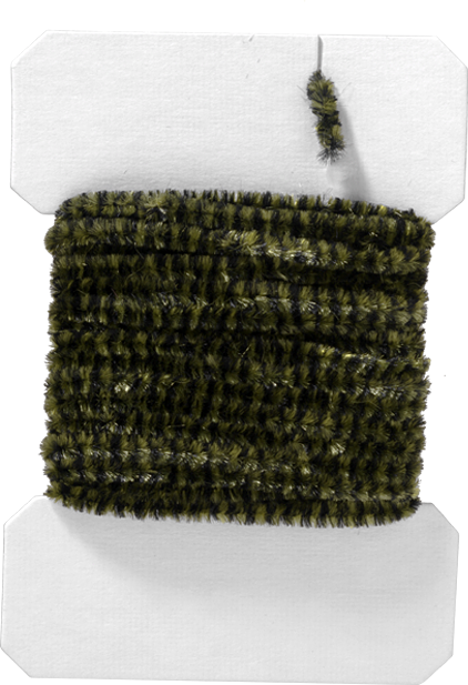 Image of White River Fly Shop Variegated Chenille Fly Tying Material - Black/Olive