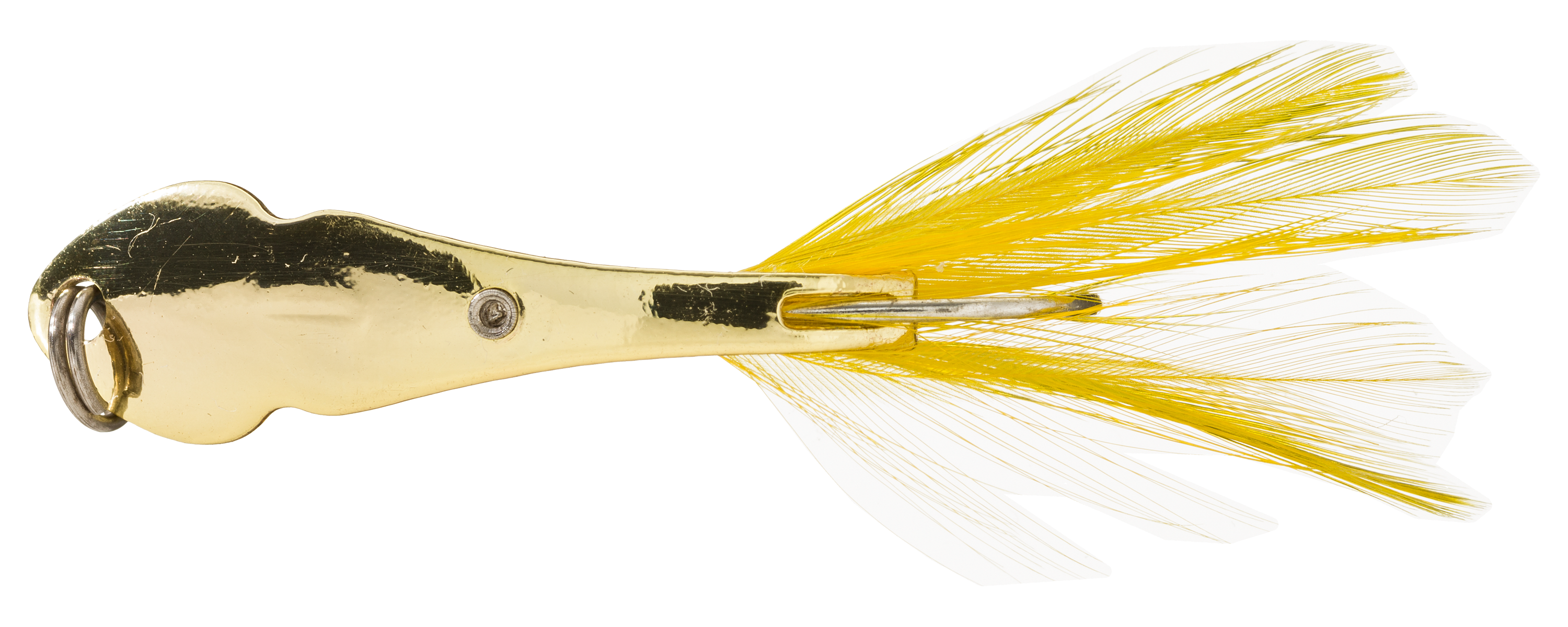 Luhr-Jensen Pet Spoon - 3/4 oz. - 24K Gold Plated/Yellow Feather