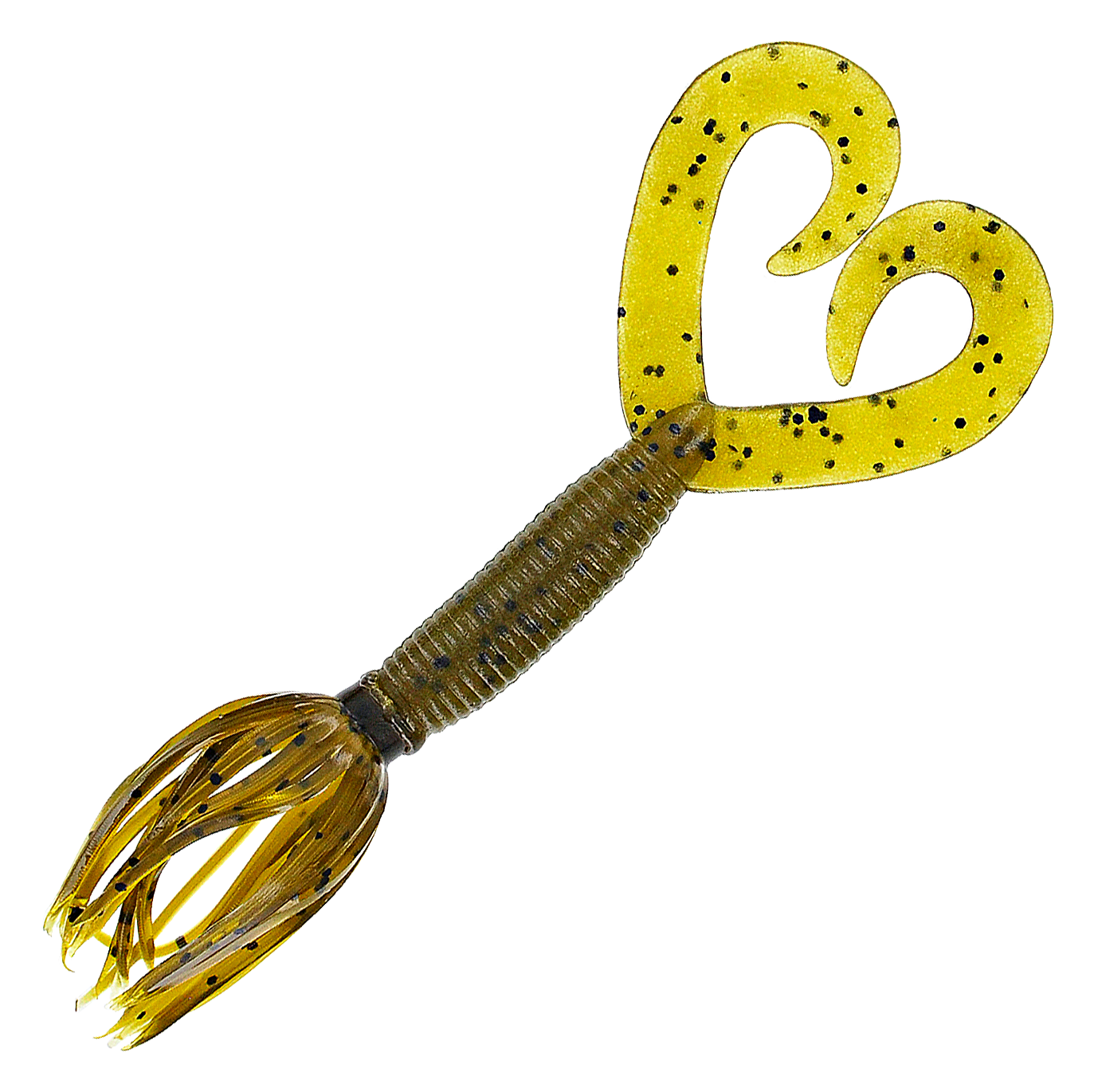 Image of "Yamamoto Baits Double Tail Hula Grub - 4"" - Green Pumpkin"