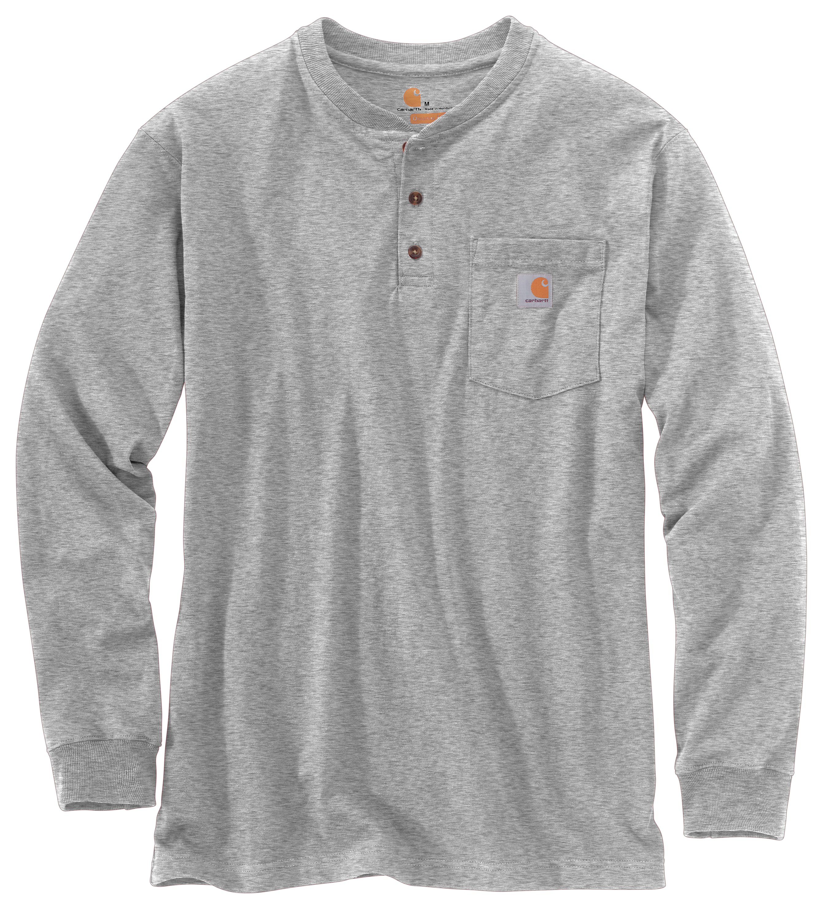 Image of Carhartt Loose Fit Heavyweight Long-Sleeve Pocket Henley - Heather Gray - 2XLT