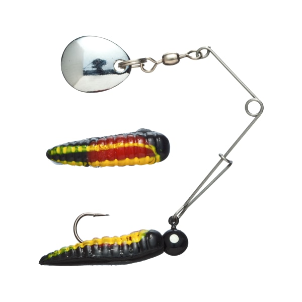 Johnson Original Beetle Spin -  1/32 oz. - Black/Yellow Stripe/Red Belly with Silver Blade