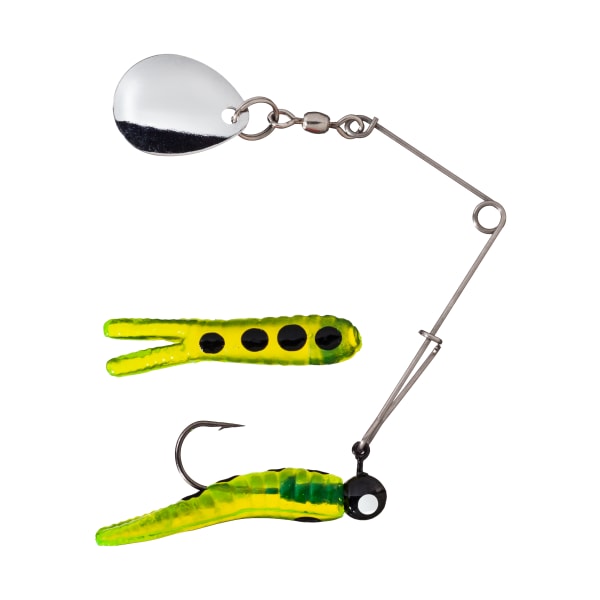 Johnson Original Beetle Spin - 1/8 oz. - Chartreuse/Black Spots with Silver Blade