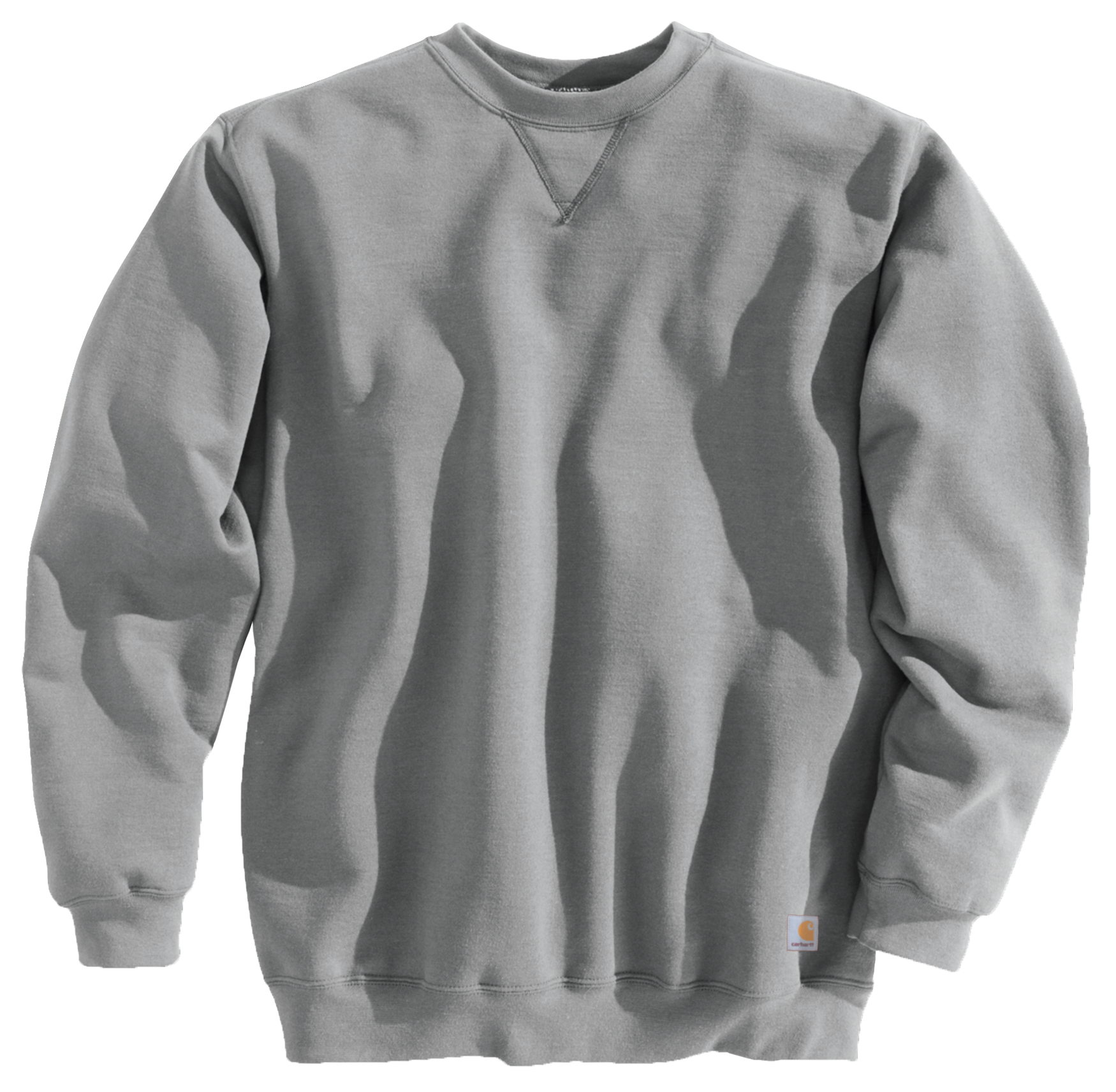 Image of Carhartt Midweight Crewneck Long-Sleeve Sweatshirt for Men - Heather Gray - LT