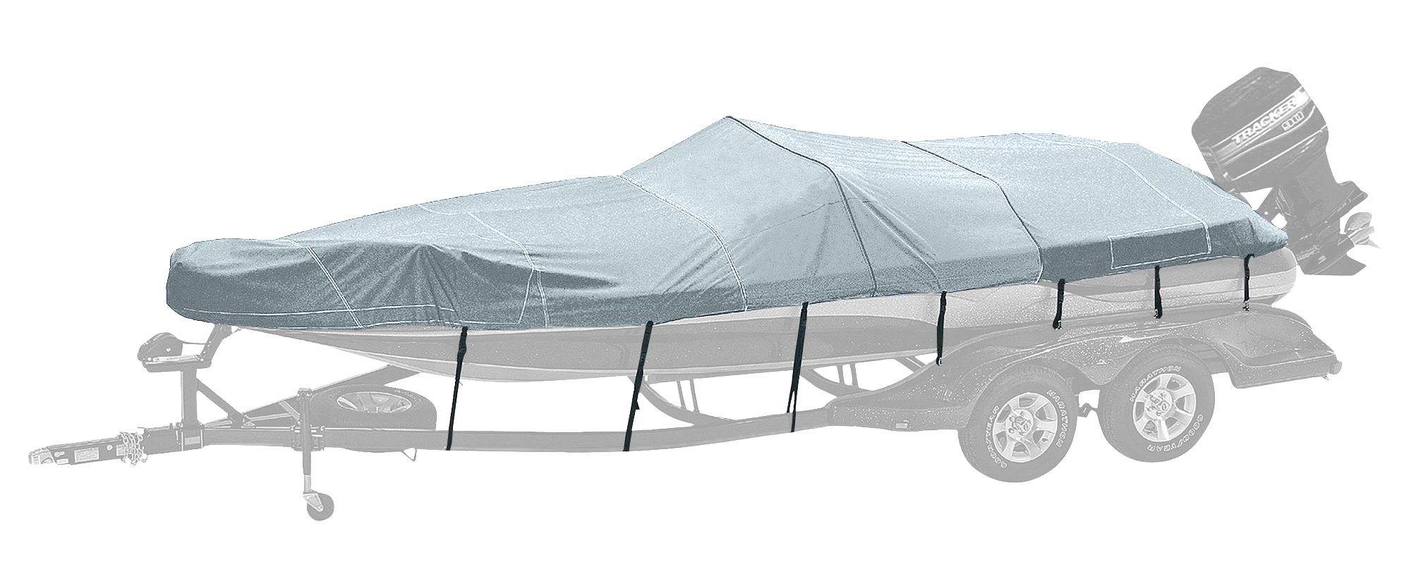 Bass Pro Shops Exact Fit Custom Boat Cover by Westland - Tracker Boats - '89-'95 Tournament TX 17 - Arctic Silver