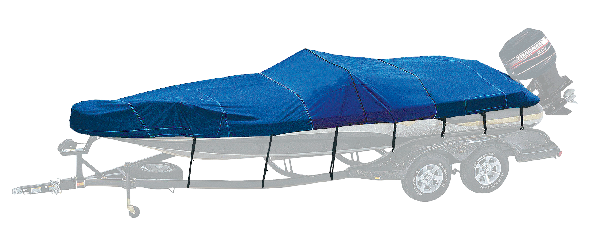 Bass Pro Shops Exact Fit Boat Cover by Westland - Tahoe - '04-'05 254 DB Standard I/O w/Ext. - Sharkskin Blue