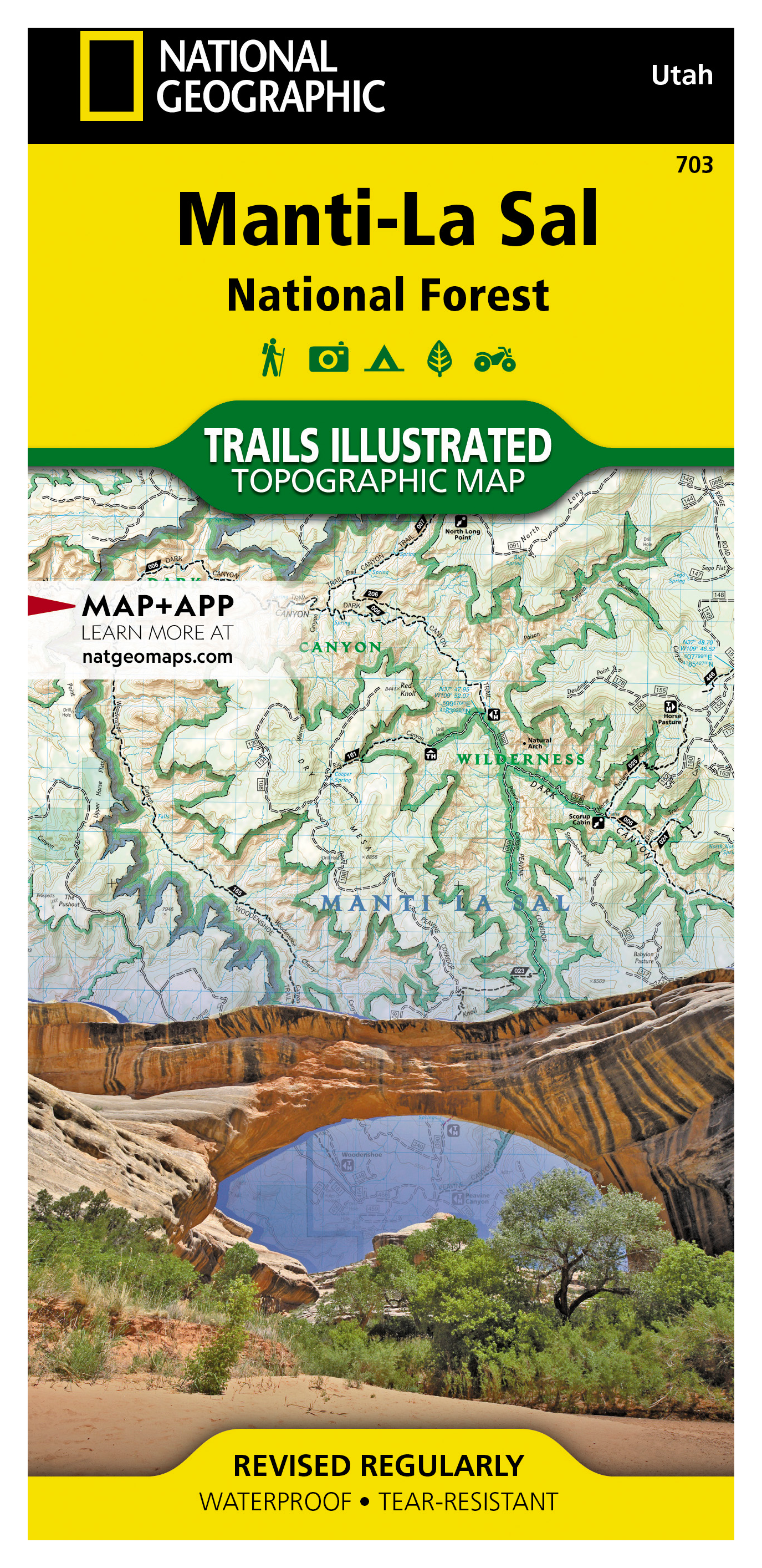 Image of National Geographic National Forests Trails Illustrated Topographic Map Series - Utah - Manti-La Sal National Forest - Southwest